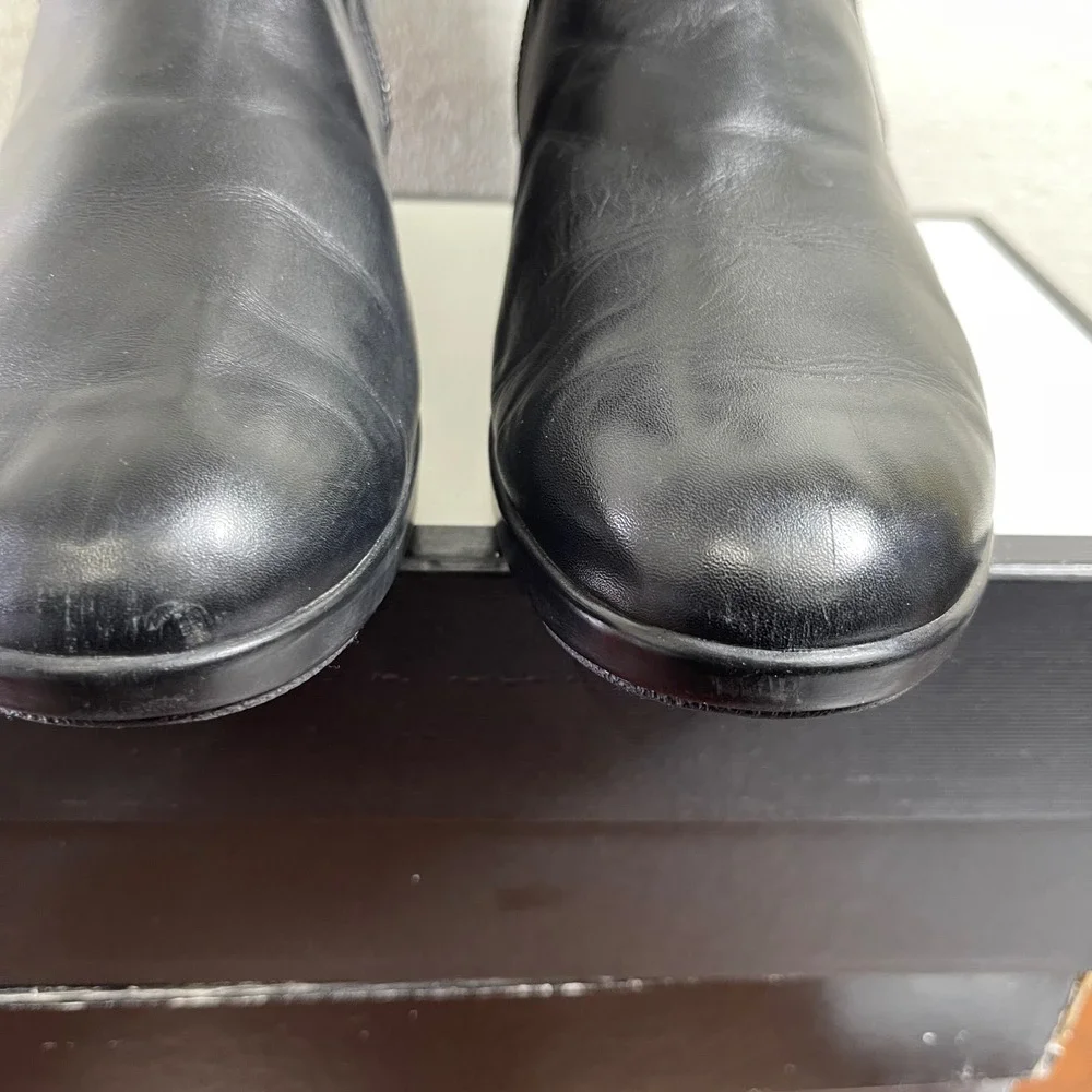 Mephisto Phila Black Leather Ankle Boots Side‎ Zipper Women's Size 10 US